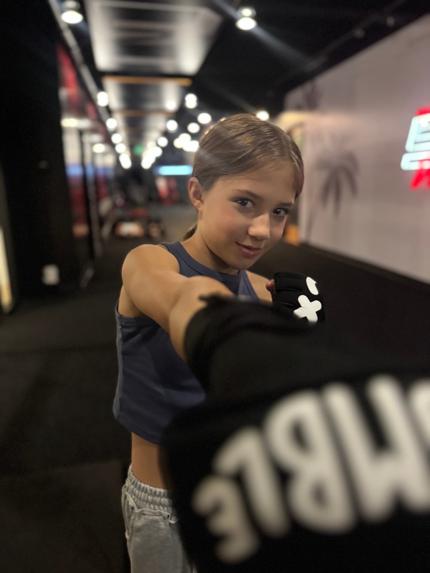 Jordan practicing boxing